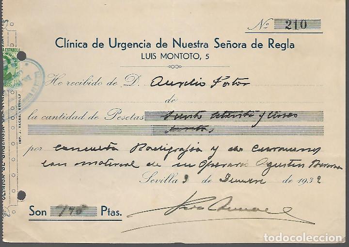 Militaria: SEVILLA, CLINICA URGENCIA NTRA. Sra. DE REGLA, CON SELLO DE CORREOS. VER FOTO