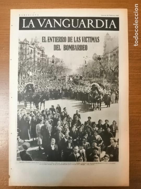 Militaria: BARCELONA,- LA VANGUARDIA- 18 DE FEBRERO 1937, VER FOTOS