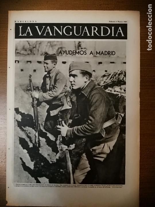 Militaria: BARCELONA,- LA VANGUARDIA- 27 DE FEBRERO 1937, VER FOTOS