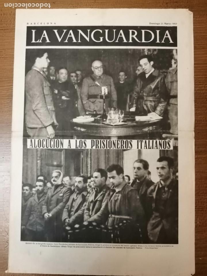 Militaria: BARCELONA,- LA VANGUARDIA- 21 DE MARZO 1937, VER FOTOS