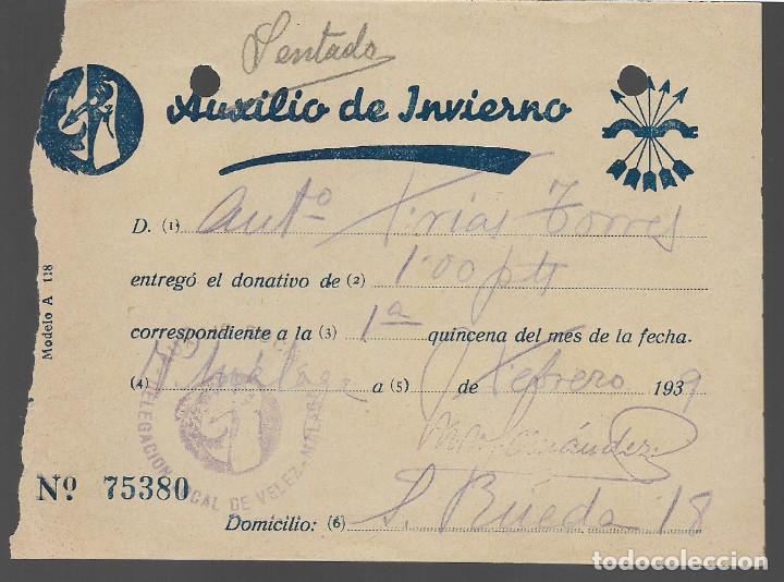 Militaria: VELEZ--MALAGA,- AUXILUO DE INVIERNO,- A&Ntilde;O 1939,. VER FOTO