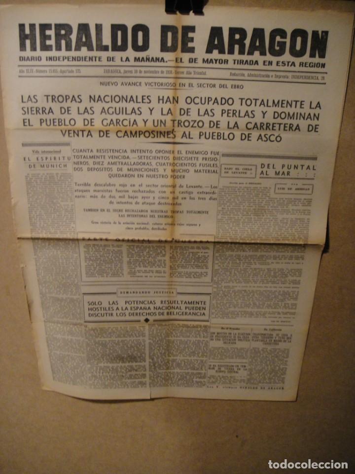 Military Antiques: hojas portada y ultima , heraldo de aragon 10 del 12 de 1938 , sierra de las aguilas