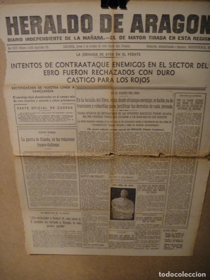 Military Antiques: hoja de portada heraldo de aragon 6 de octubre 1938 , frente del ebro