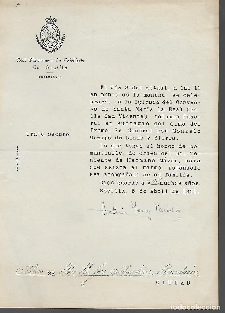 Military Antiques: REAL MAESTRANZA D CABALLERIA D SEVILLA,. A EL CARDENAL D.JOSE SEBASTIAN BANDARAN,X QUEIPO D LLANOS