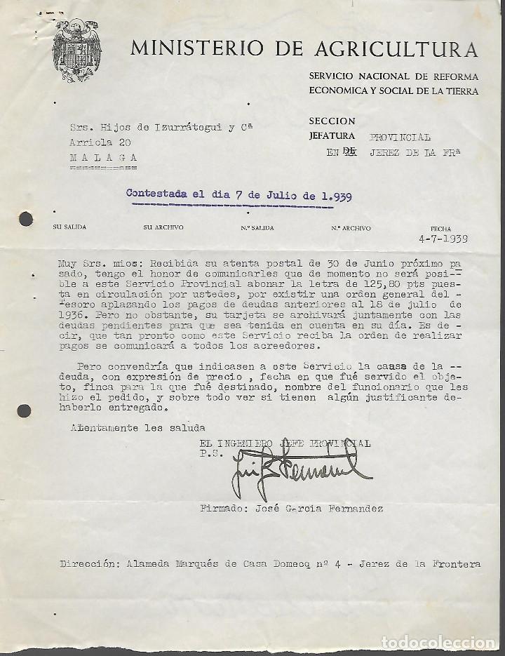 Military Antiques: JEREZ.- CADIZ-MINISTERIO DE AGRICULTURA, DEUDAS ANTERIORES AL 18 JULIO 1936, VER FOTOS