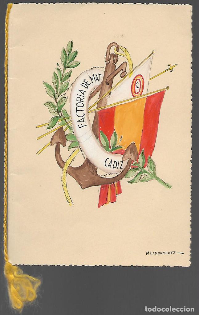 Military Antiques: CADIZ.-TARJETA FELICITACION.- S.E. -D.C. NAVAL.- FIRMA: MLANDROGUEZ, VER FOTOS