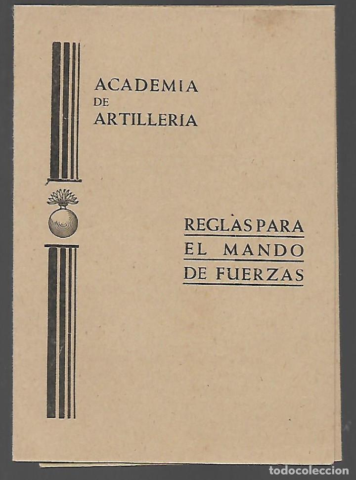 Militaria: TRIPTICO.- ACADEMIA MILITAR .-REGLAS PARA E&Ntilde;L MANDO DE FUERZAS, VER FOTOS