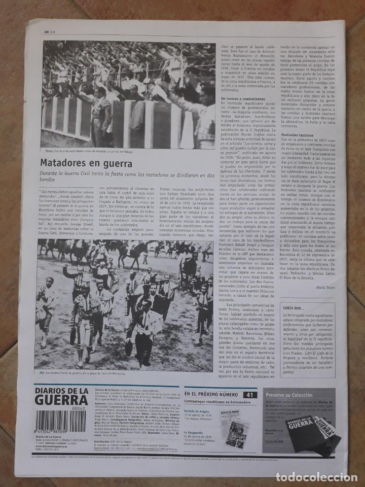 Militaria: GUERRA CIVIL. TOREROS Y COMBATIENTES EN AMBOS BANDOS. EXTRAIDO DE DIARIOS DE LA GUERRA N&deg; 40