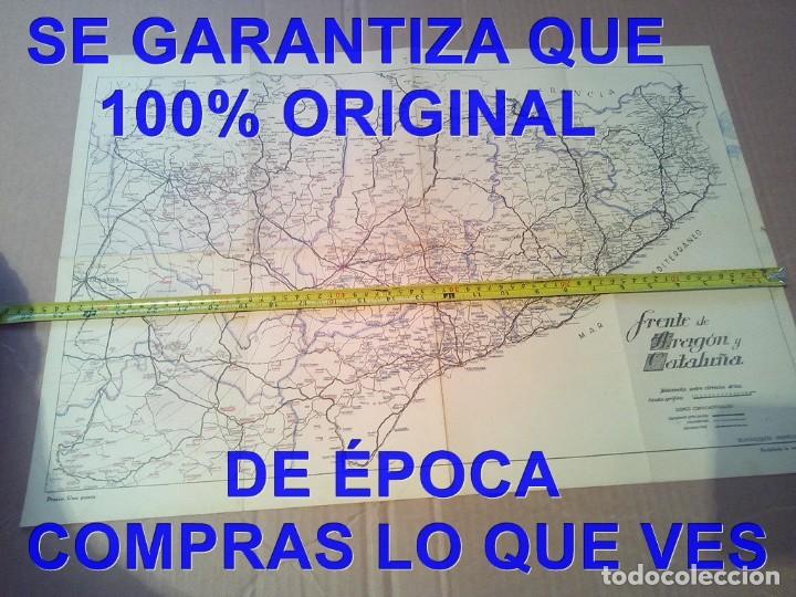 Militaria: FRENTE DE ARAGON Y CATALU&Ntilde;A MAPA GUERRA CIVIL AUTENTICO DE EPOCA C11