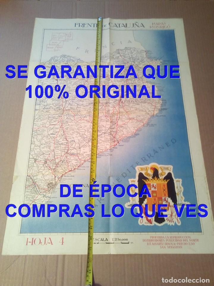 Militaria: HOJAS 3 Y 4 FRENTE DE CATALU&Ntilde;A 2 MAPAS GUERRA CIVIL AUTENTICO DE EPOCA