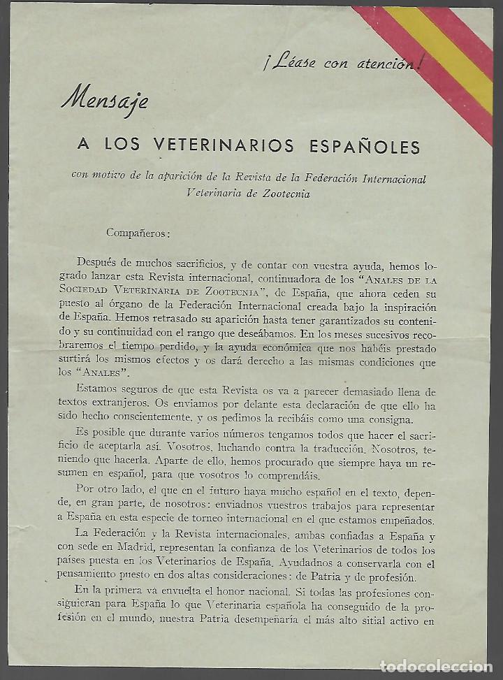 Militaria: MENSAJE&iexcl;&iexcl; A LOS VETERINARIOS ESPA&Ntilde;OLES DE ZOOTECNIA, VER FOTOS