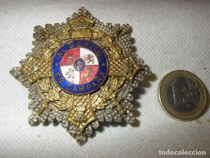Militaria: Placa de pecho, cruz de guerra, al m&eacute;rito en campa&ntilde;a, guerra civil, 6,2 cm.