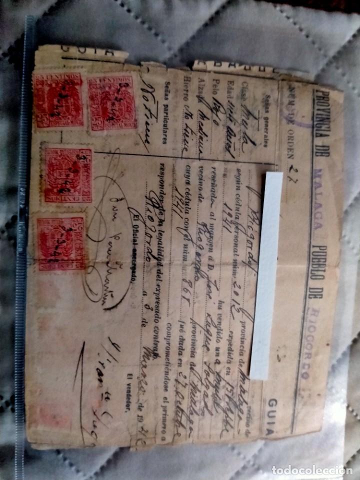 Militaria: documento de comandancia de rio gordo -malaga guardia civil