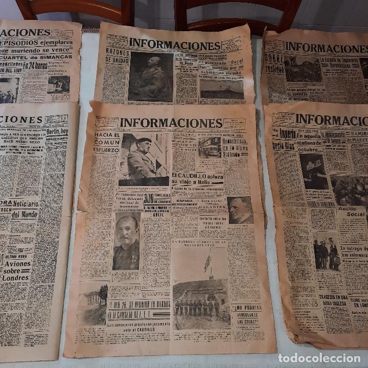 Militaria: INFORMACIONES - MADRID - A&Ntilde;O 1939 - LOTE DE 3 EJEMPLARES m&aacute;s otros 3 INCOMPLETOS - POSTGUERRA CIVIL