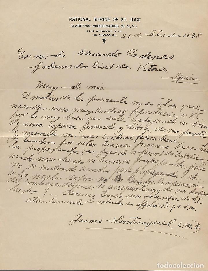 Militaria: CHICAGO, NATIONAL SHRINE OF ST. A GOBERNADOR CIVIL VITORIA,- EDUARDO CARDENAS- A&Ntilde;O 1938, VER FOTO