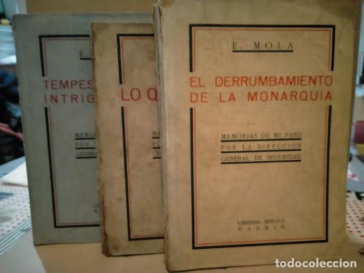 Militaria: EMILIO MOLA. MEMORIAS DE MI PASO POR LA DIRECCI&Oacute;N GENERAL DE SEGURIDAD .(3TOMOS).BERGUA