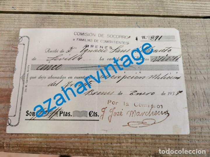 Militaria: BRENES, 1937, GUERRA CIVIL, DONATIVO A LAS MILICIAS DEL FRENTE, SOCORRO FAMILA COMBATIENTES,RARO
