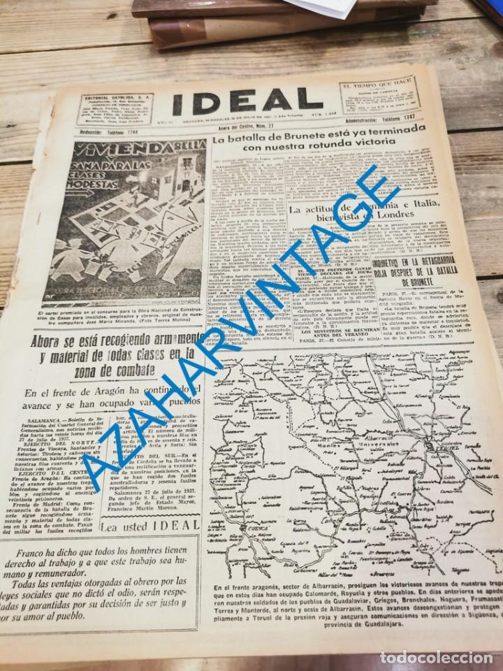 Militaria: GUERRA CIVIL. IDEAL GRANADA 28 JULIO 1937, BRUNETE, JATAR, PINOS GENIL,ARENAS DEL REY,ETC