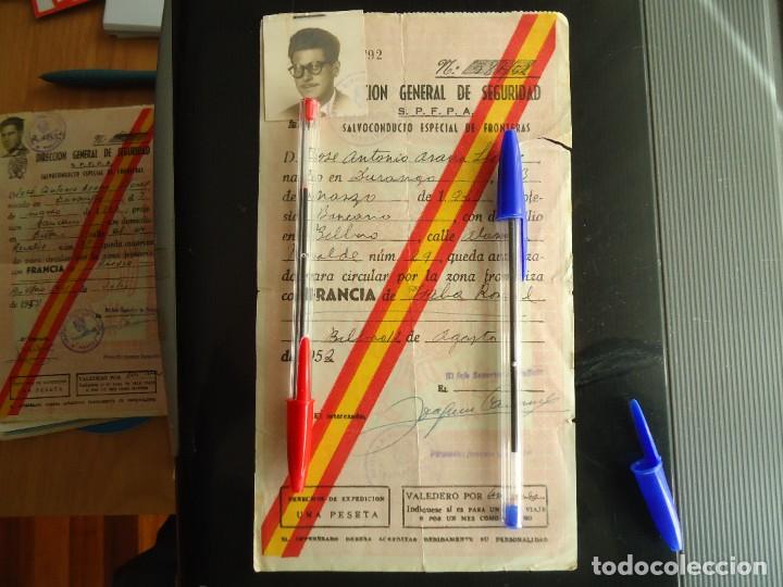 Militaria: salvoconducto frontera francia bilbao vizcaya pasaporte guerra civil espa&ntilde;ola carnet viaje militar
