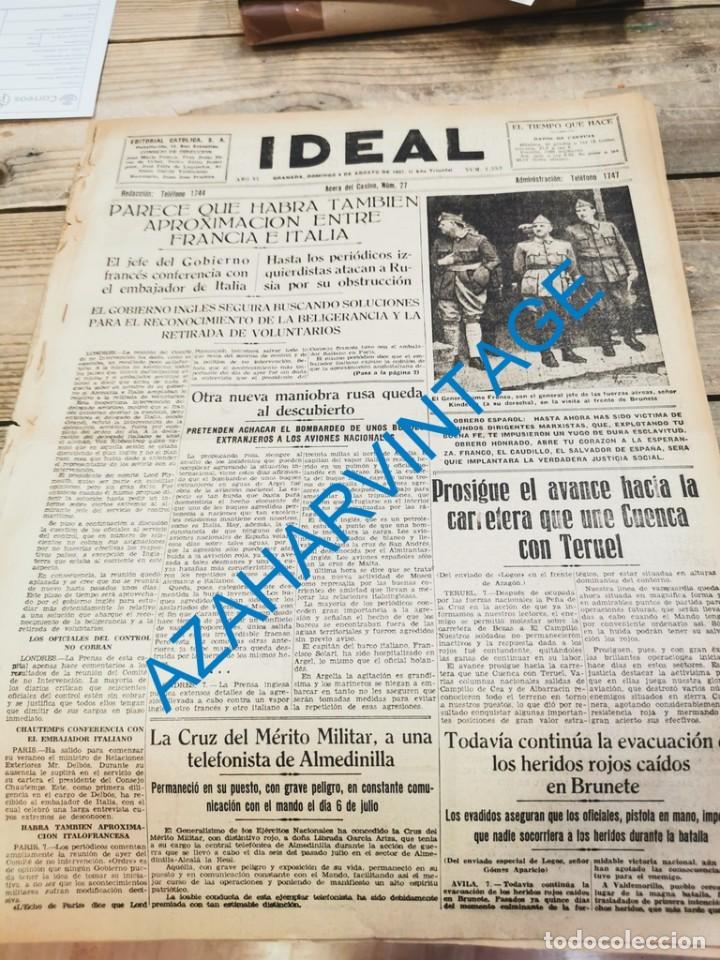 Militaria: GUERRA CIVIL. IDEAL GRANADA 8 AGOSTO 1937, MOTRIL, GRANADA, FALANGE,,ETC