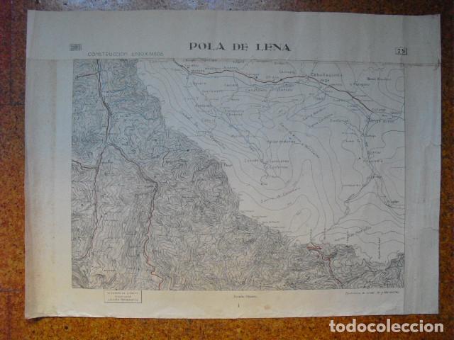 Militaria: GUERRA CIVIL MAPA DE POLA DE LENA EJERCITO NACIONAL 1.50000