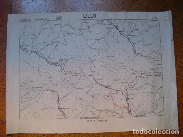 Militaria: GUERRA CIVIL MAPA DE LILLO EJERCITO NACIONAL 1.50000