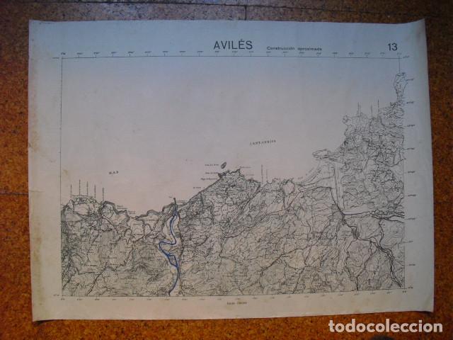 Militaria: GUERRA CIVIL MAPA DE AVILES EJERCITO NACIONAL 1.50000