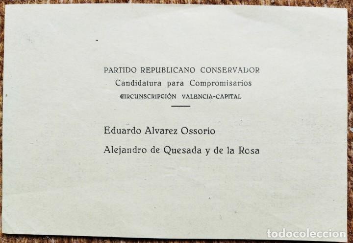 Military Antiques: PARTIDO REPUBLICANO CONSERVADOR - VALENCIA