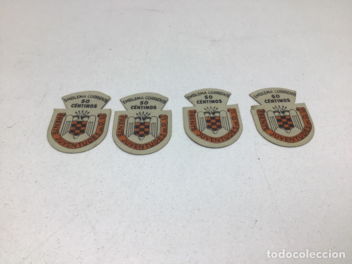 Military Antiques: EMBLEMA AUXILIO SOCIAL - EMBLEMA CORRIENTE 50 CTS - FRENTE DE JUVENTUDES DE D.U.