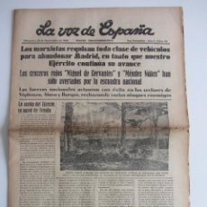Militaria: LA VOZ DE ESPAÑA. SAN SEBASTIÁN 25-11-1936 GUERRA CIVIL. SIGÜENZA, ALAVA, EVACUACION MADRID.