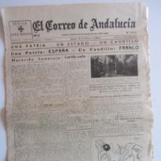 Militaria: EL CORREO DE ANDALUCIA. SEVILLA 20 DICIEMBRE 1936. GUERRA CIVIL. CORIA DEL RIO