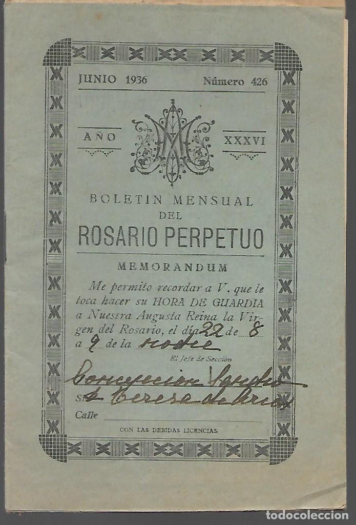 Military Antiques: ROSARIO PERPETUO, A&Ntilde;O XXXVI.- JUNIO 1936,- N&ordm; 426, VER FOTOS