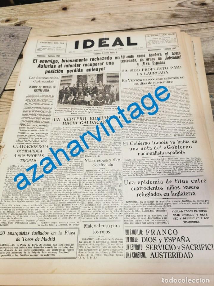 Military Antiques: GUERRA CIVIL. IDEAL GRANADA 9 JUNIO 1937,FRENTE DE VIZCAYA,FRENTE DE ASTURIAS,OTURA,PADUL,ETC