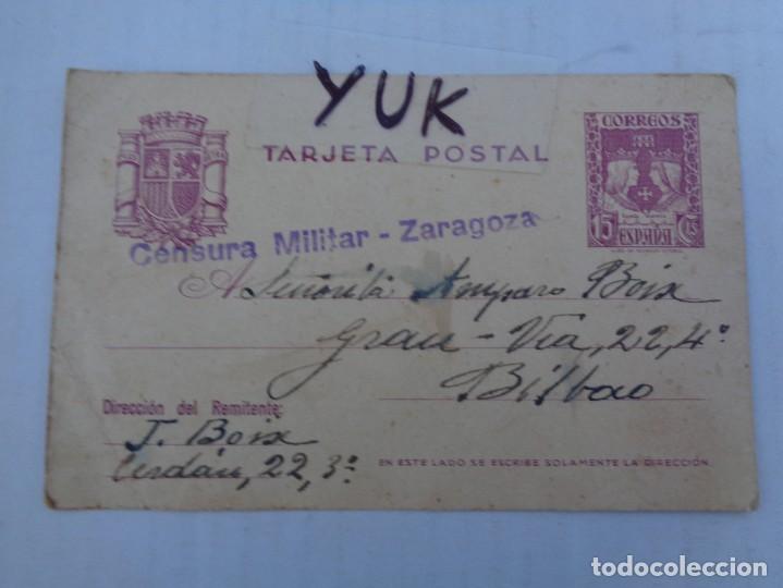 Military Antiques: TARJETA POSTAL - CENSURA MILITAR - ZARAGOZA - GUERRA CIVIL 1938