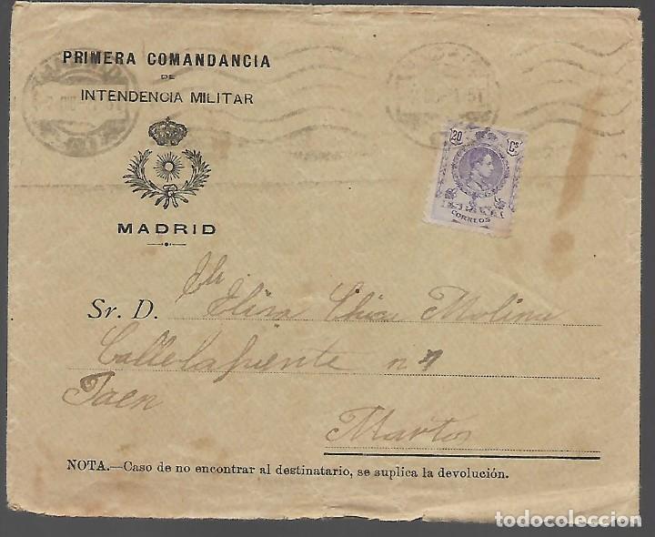 Military Antiques: MADRID,- CARTA .- PRIMERA COMANDANCIA DE INTENDENCIA MILITAR,- VER FOTOS