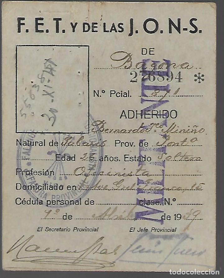 Militaria: VIGO, CARNET MILITANTE- F.E.T. J.O.N.S. VER FOTOS