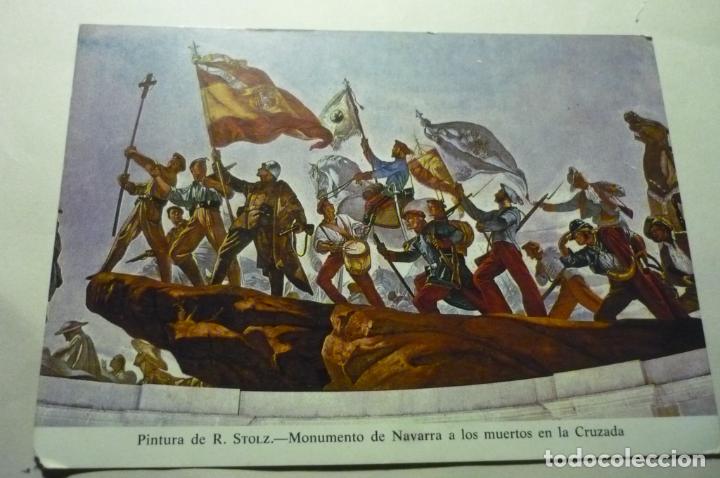 Militaria: POSTAL PAMPLONA -DORSO PUBLICIDAD MISA MARTIRES TRADICION-1987 IGLESIA S.FERMIN-MADRID