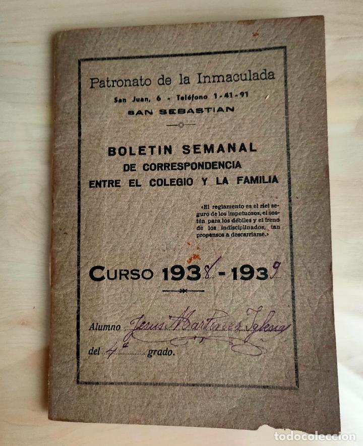 Militaria: Boletin semanal de correspondencia entre el colegio y la familia. Patronato de la Inmaculada 1938