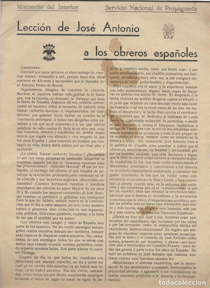 Militaria: LUCENA, -LECCION DE JOSE ANTONIO A LOS OBREROS, A DOS A&Ntilde;OS DE SU MUERTE, VER FOTOS