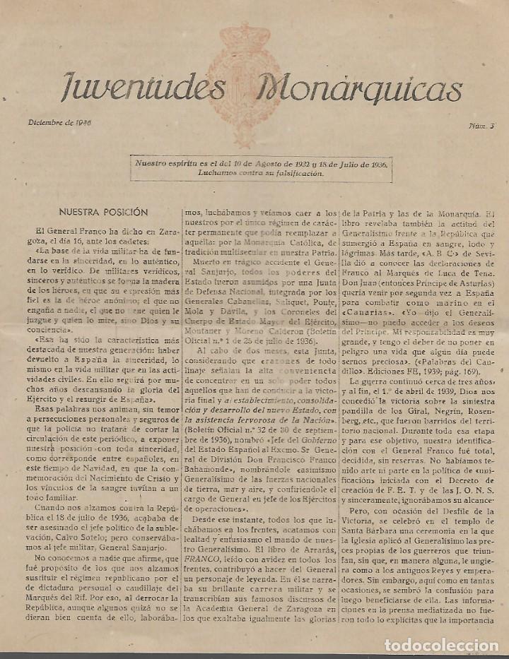 Militaria: JUVENTUDES MONARQUICAS,- N&ordm; 3- A&Ntilde;O 1940, FRANCO HA DICHO...LA BASE DE LA VIDAD MILITAR ...SINCERIDAD