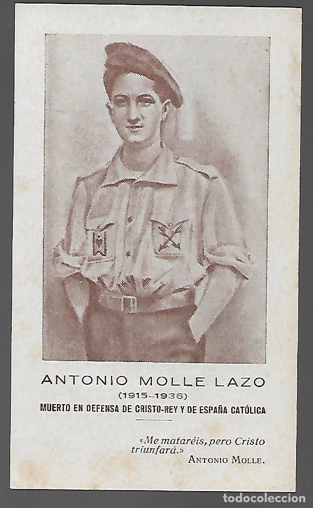 Militaria: ESQUELA,- ANTONIO MOLLE LAZO.- MUERTO EN DEFENSA DE CRISTO-REY....VER FOTO