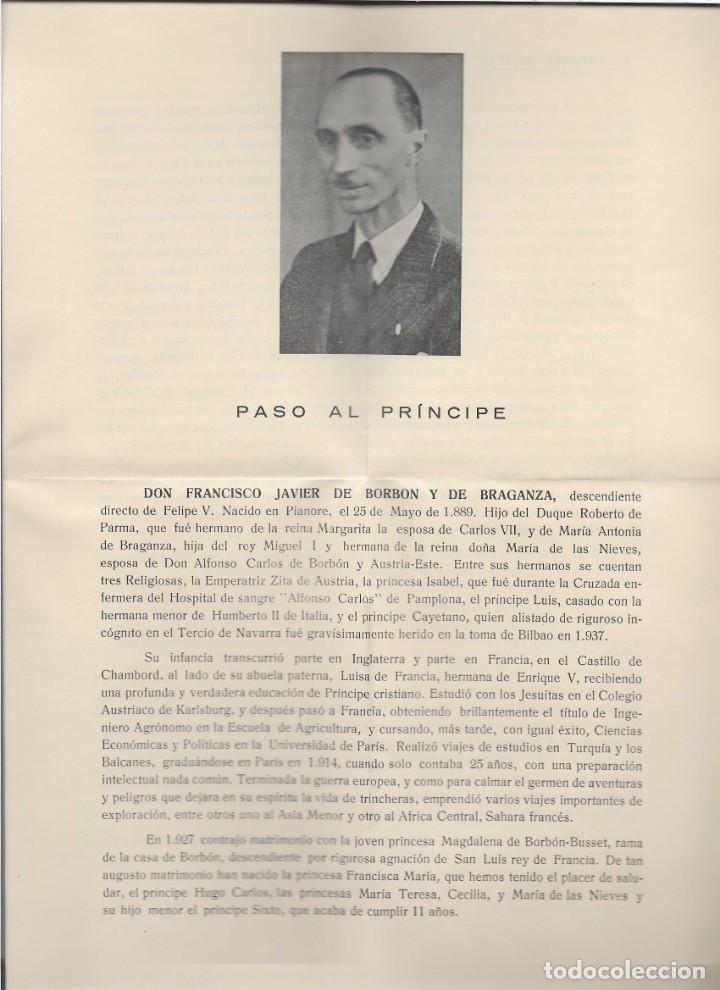 Militaria: PASO AL PRINCIPE D. FRANCISCO JAVIER DE BORBON Y DE BRAGANZA, VER FOTOS