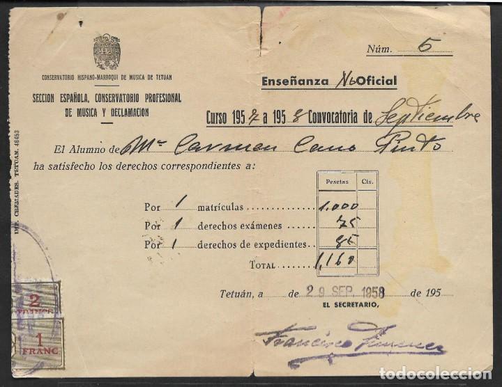 Military Antiques: TETUAN- CONSERVATORIO PROFESIONAL DE MUSICA Y DECLAMACION- SELLOS DE 2 Y 1 FRANCO, VER FOTO