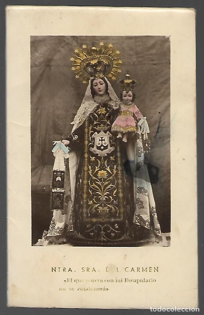 Military Antiques: NUESTRA SRA. DEL CARMEN. EL QUE MUERA CON MI ESCAPULARIO NO SE CONDENARA,-CARTON GRUESO, VER FOTOS