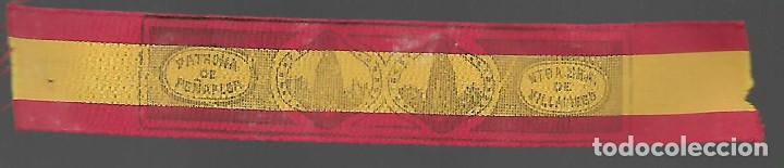 Militaria: NTRA. SRA. VILLADIEGO,PATRONA PE&Ntilde;AFLOR SOBRE CINTA BANDERA ESPA&Ntilde;A, MIDE: 15 X 2,70 C.M. VER FOTO