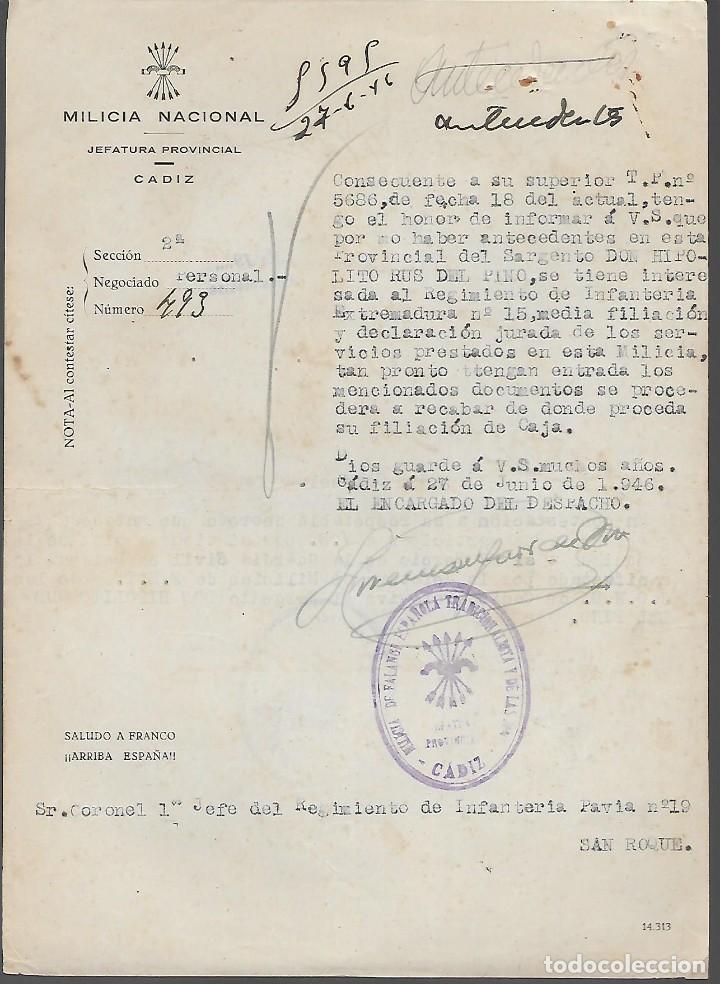 Military Antiques: CADIZ- MILICIA F.E. J.O.N.S.- VER FOTOS