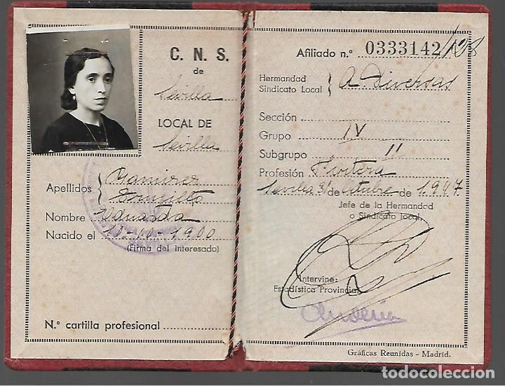Militaria: SEVILLA, CARNET,- C.N.S. --FRUTERA-- VER FOTOS