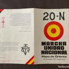 Militaria: DIPTICO - MARCHA UNIDAD NACIONAL 20-N (GUERRA CIVIL)
