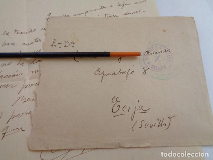 Militaria: GUERRA CIVIL : CARTA DESDE ESPIEL ( CORDOBA ) A ECIJA ( SEVILLA ) DE ALFEREZ RGTO. CADIZ . 1937