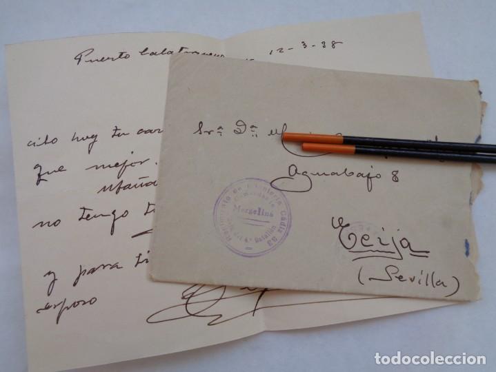 Militaria: GUERRA CIVIL : CARTA DE PUERTO CALATRAVE&Ntilde;O , ESPIEL ( CORDOBA ) A ECIJA ALFEREZ RGTO. CADIZ . 1938